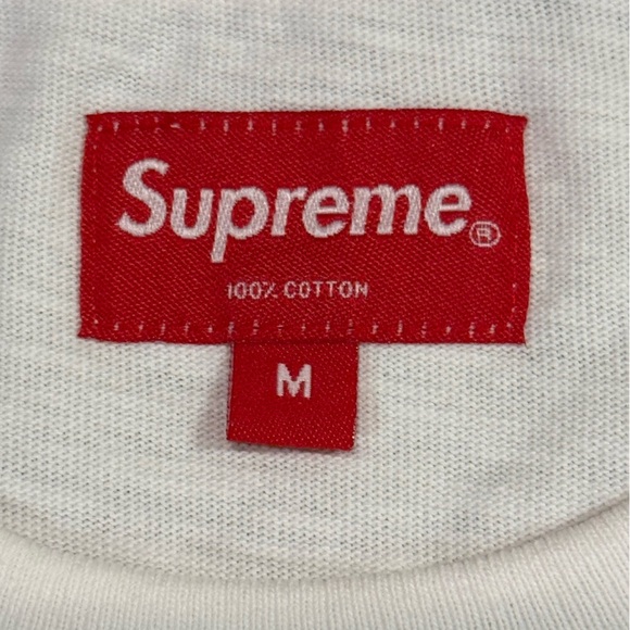Supreme Nouveau Logo Tee White Gold Silver Medium EUC - Picture 5 of 6